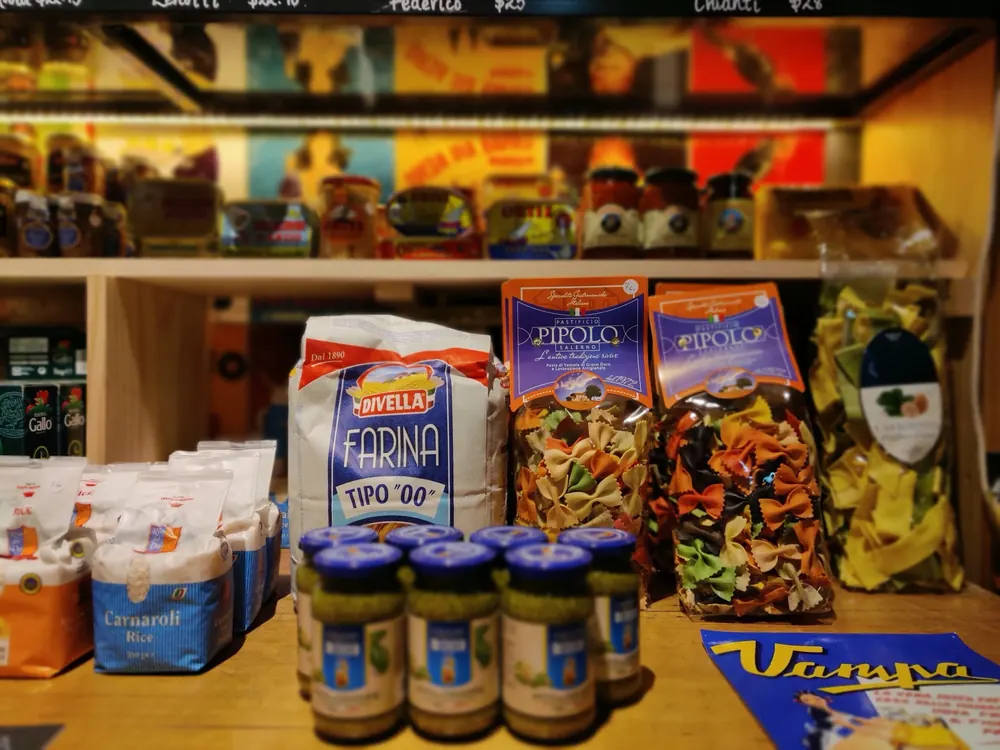 The Italian pantry wall inside Pier 71